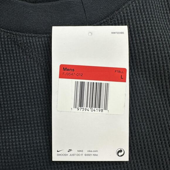 Nike Sweater Mens Large Black Gold FJ9547-012 Crewneck Long Sleeve Pullover Top - Picture 5 of 9